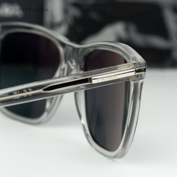 BRAND NEW Prada Women Sunglasses Grey Crystal Blue Rectangle PR18WS U430A9 main image 9